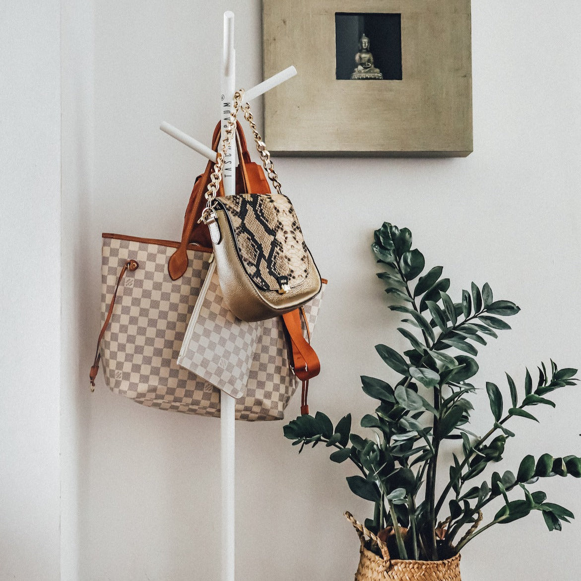 BAG STAND NATURE WOOD | SOLID OAK WOOD