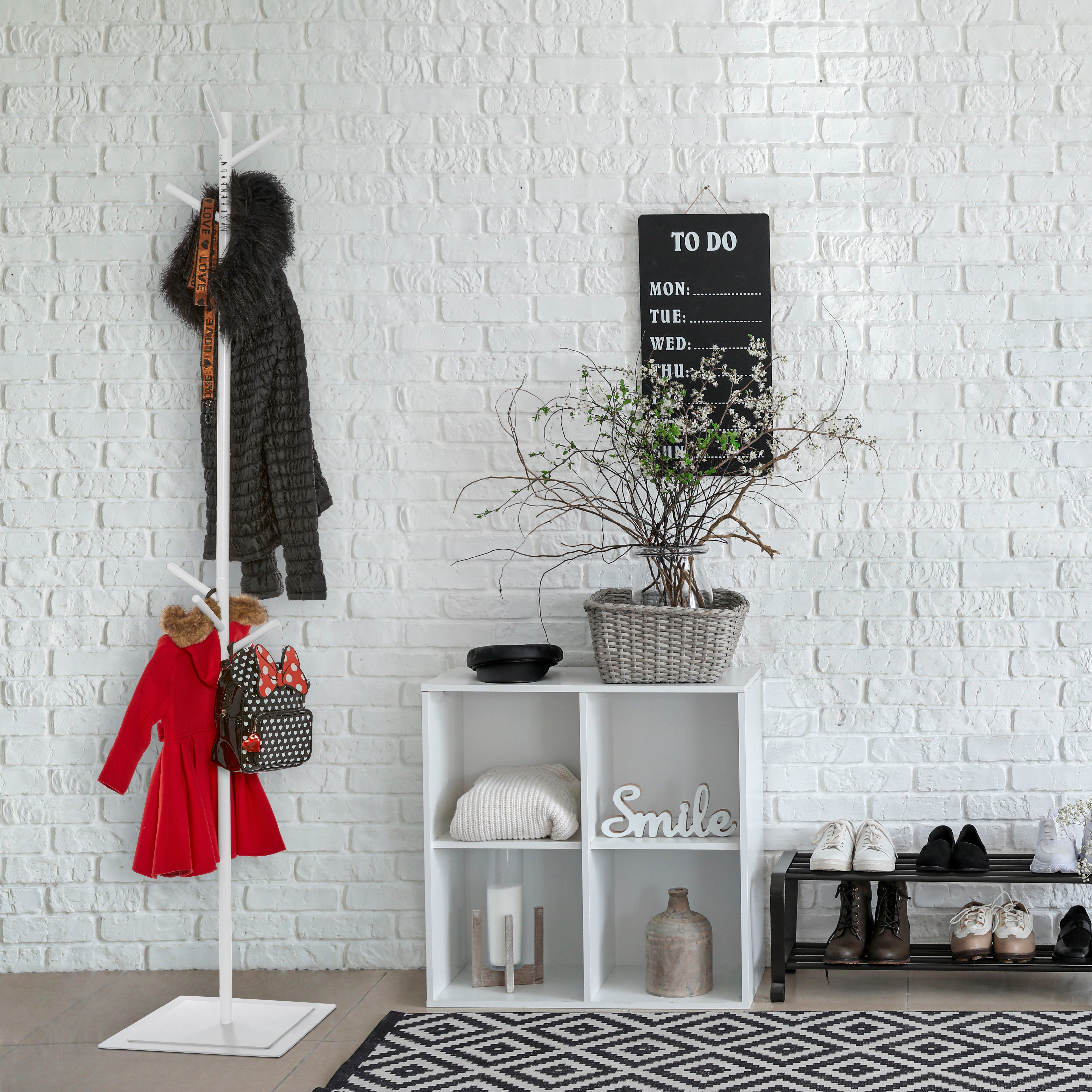 BUNDLE GARDEROBE & TASCHENSTÄNDER WEISS