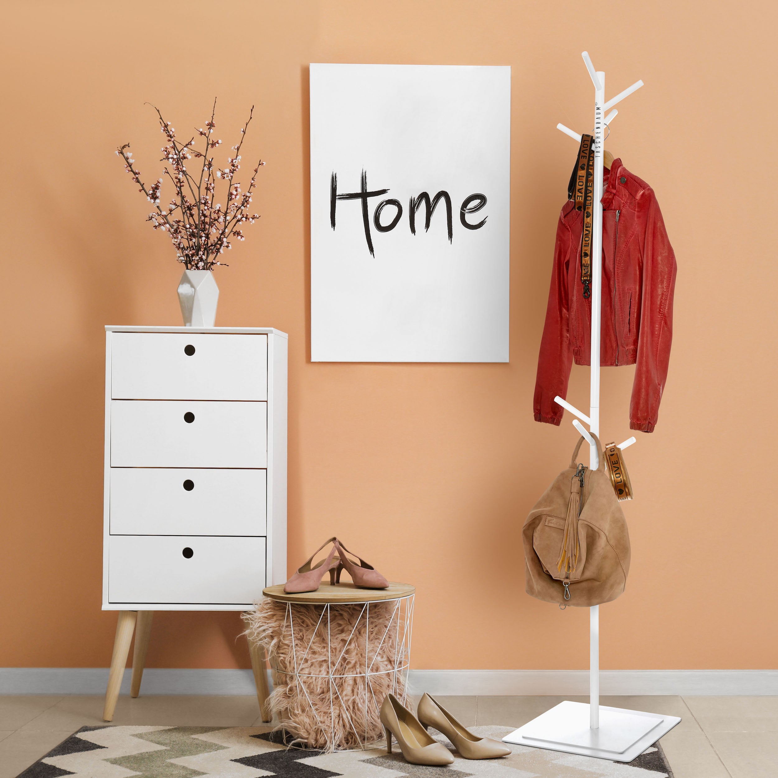 BUNDLE GARDEROBE & TASCHENSTÄNDER WEISS