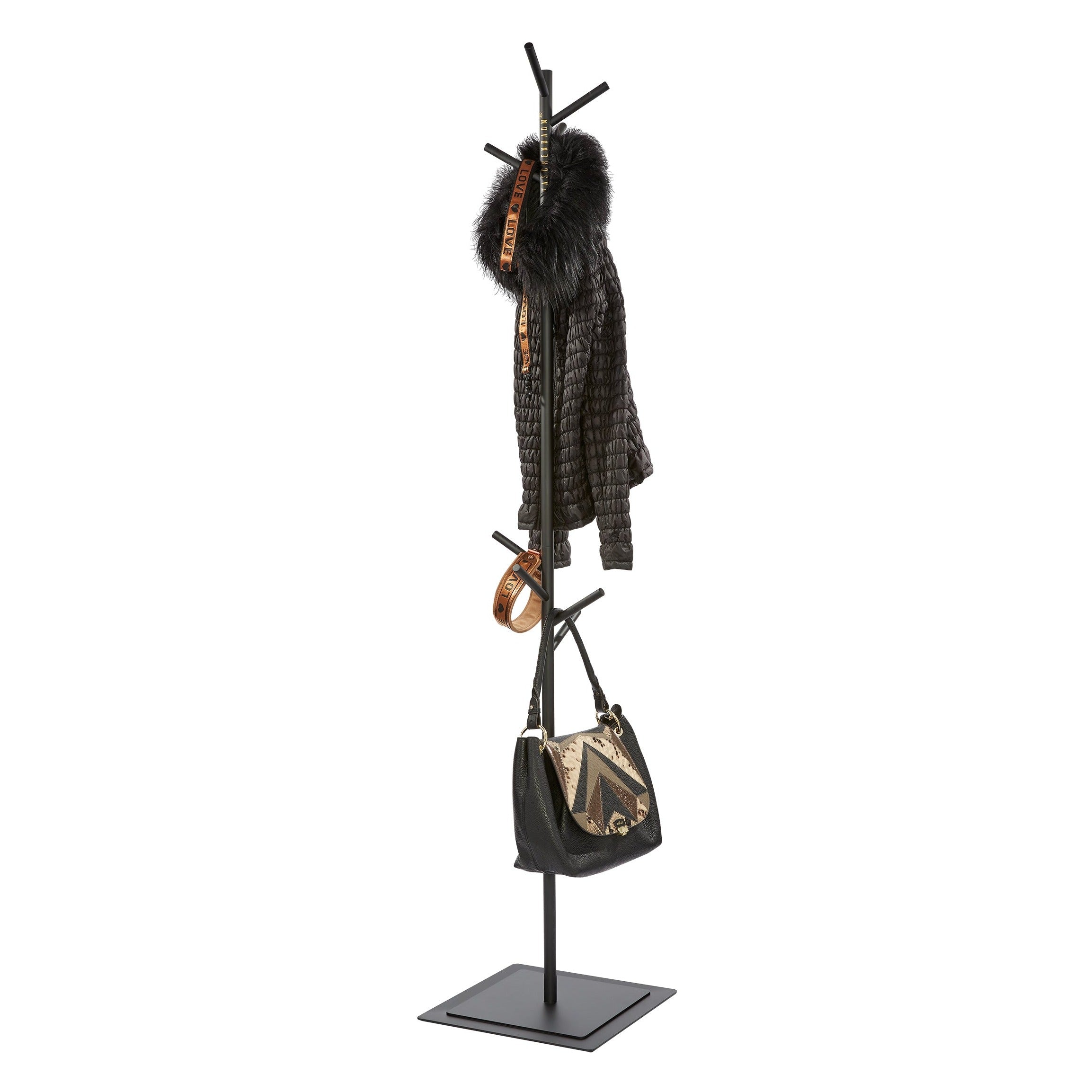 2-IN-1 GARDEROBENSTÄNDER SCHWARZ 182 CM