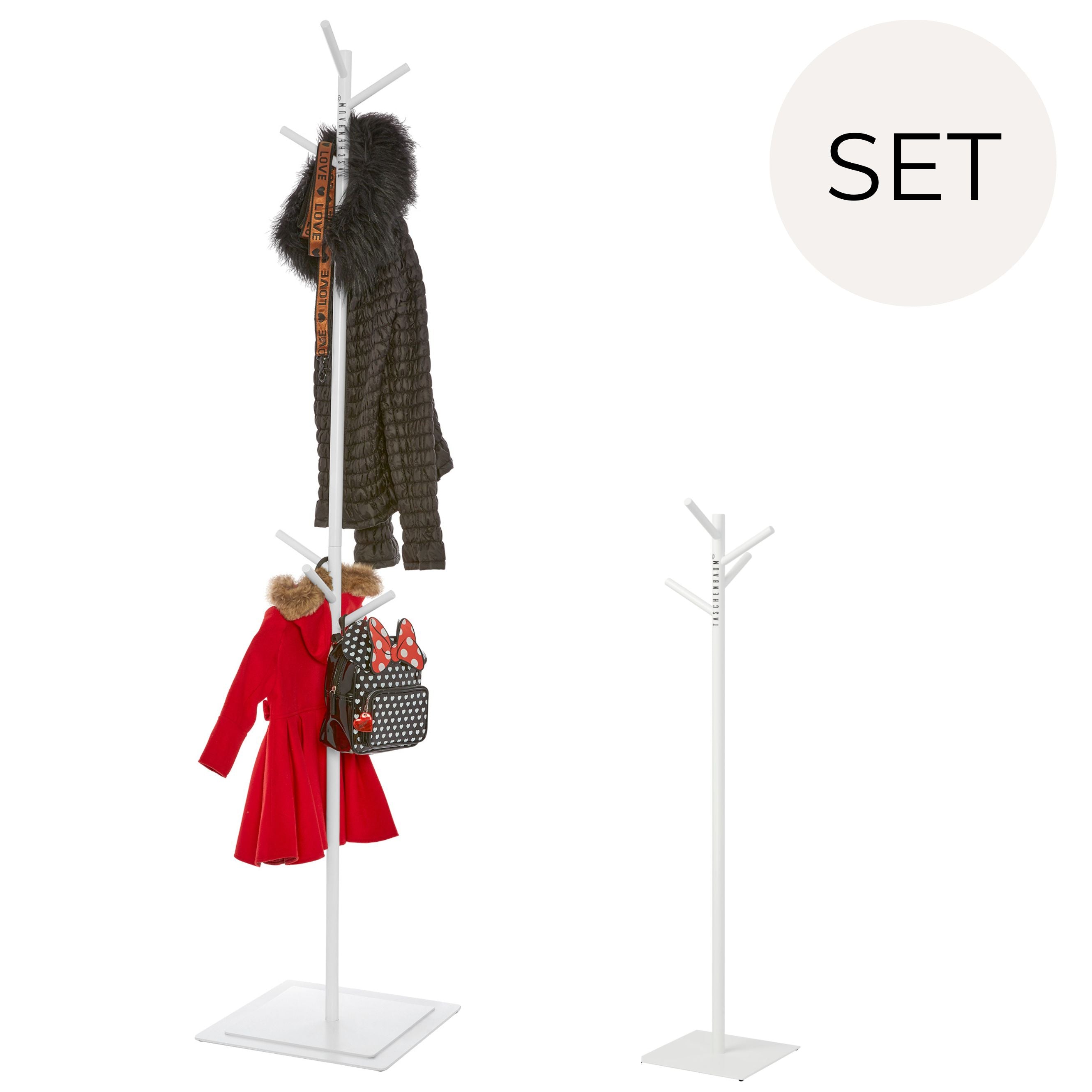 BUNDLE GARDEROBE & TASCHENSTÄNDER WEISS