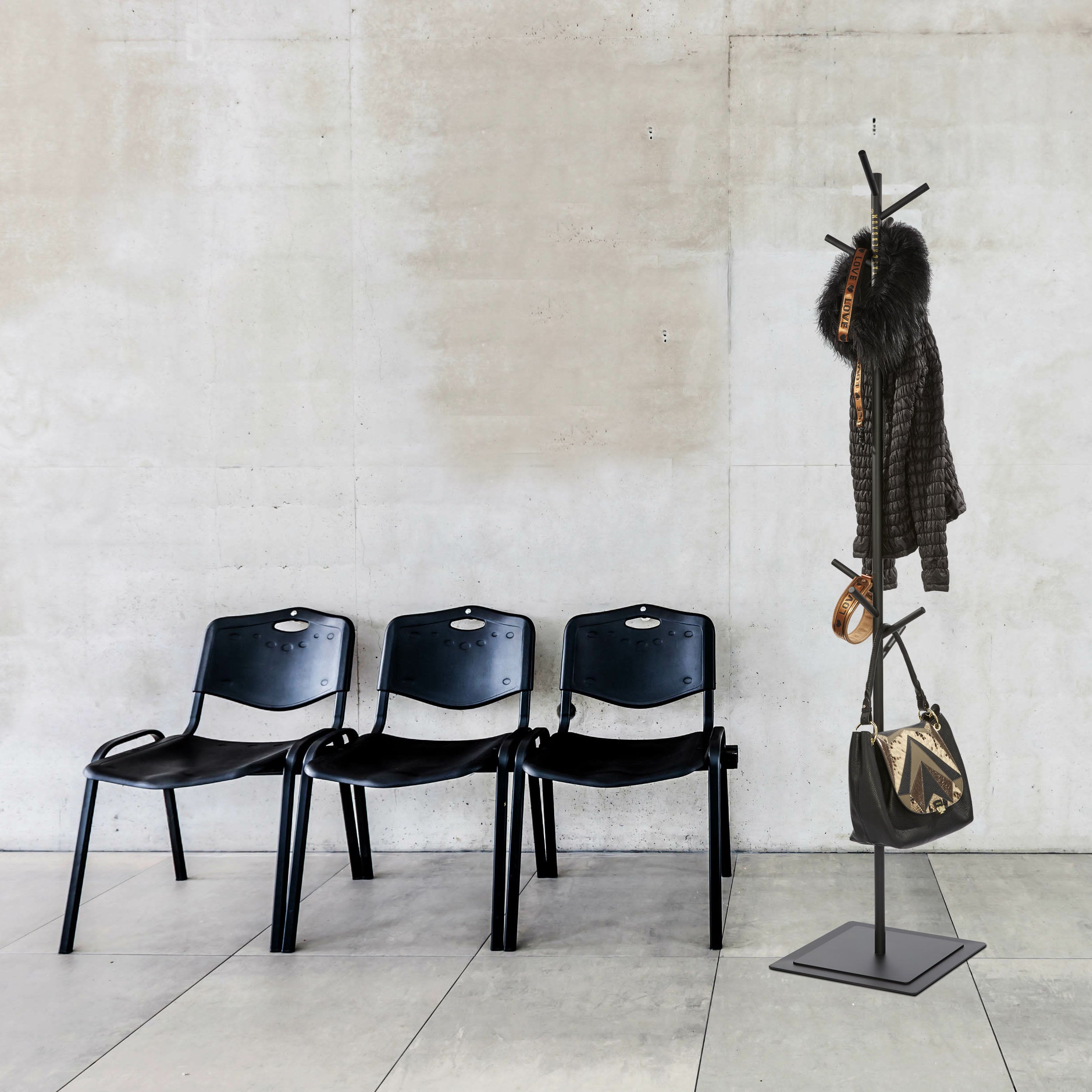 2-IN-1 GARDEROBENSTÄNDER SCHWARZ 182 CM