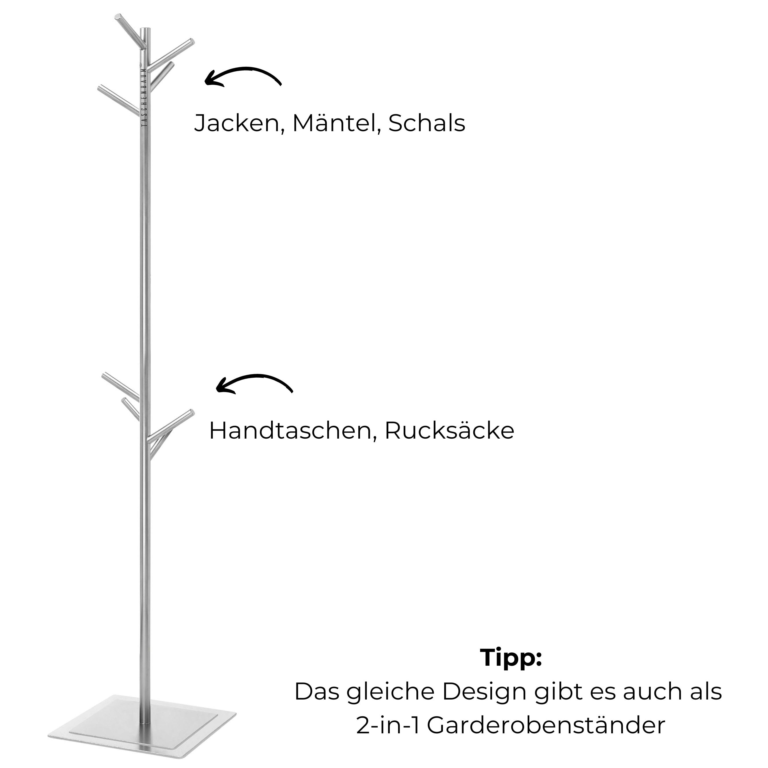 2-IN-1 GARDEROBENSTÄNDER CHROM | HÖHE 182 CM