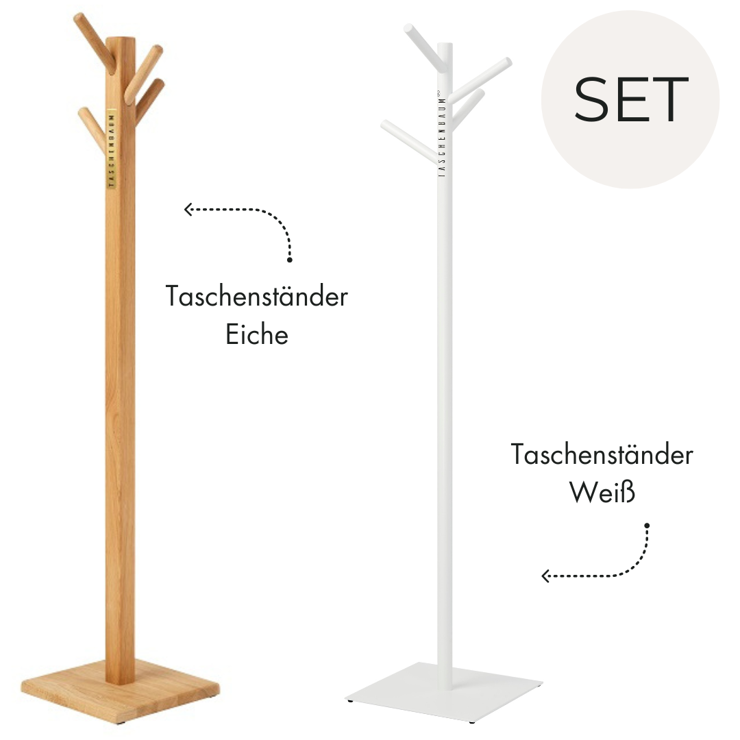 SET 2 TASCHENSTÄNDER | EICHE & EISEN