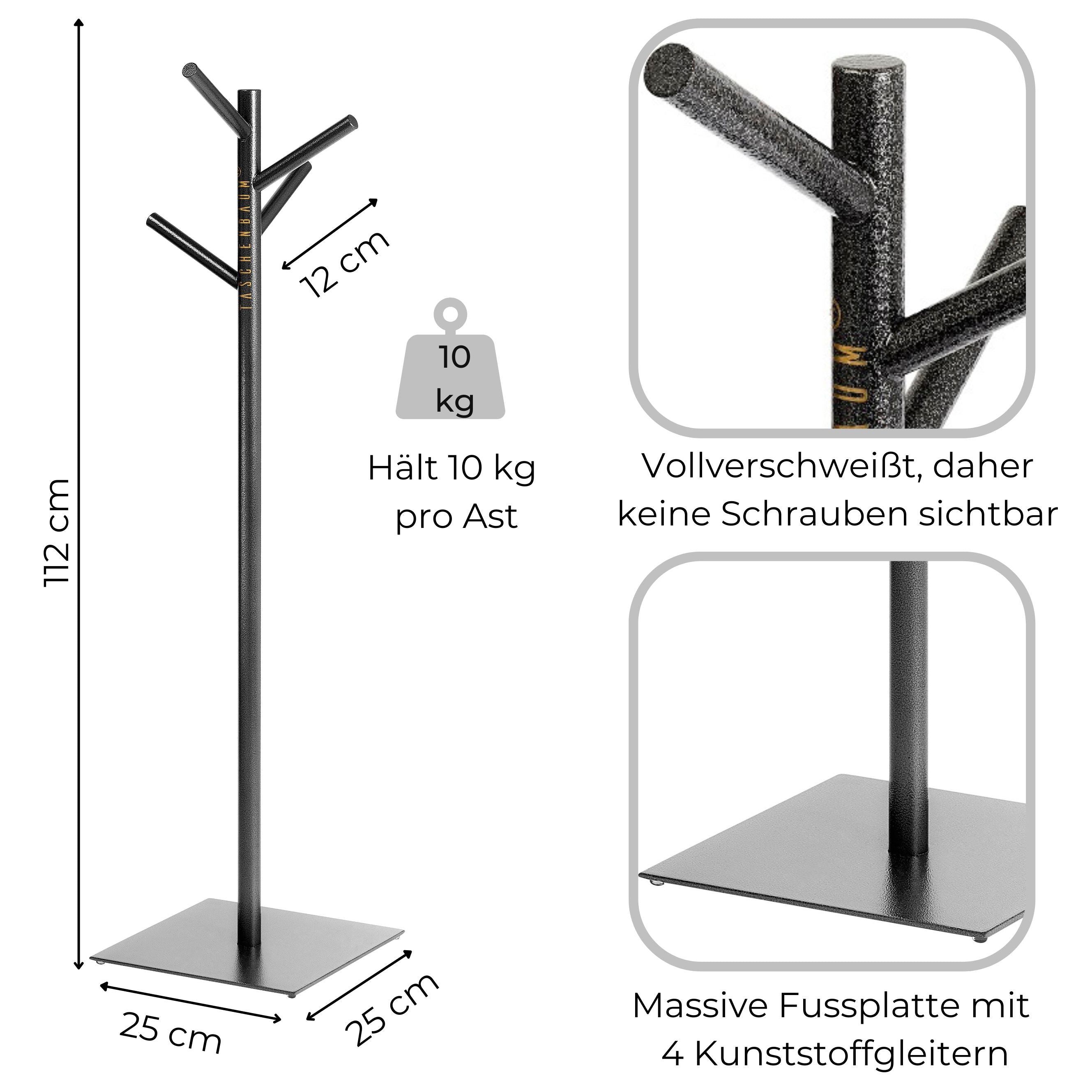 TASCHENSTÄNDER DUNKLES SILBER HAMMERSCHLAG | HÖHE 112 CM