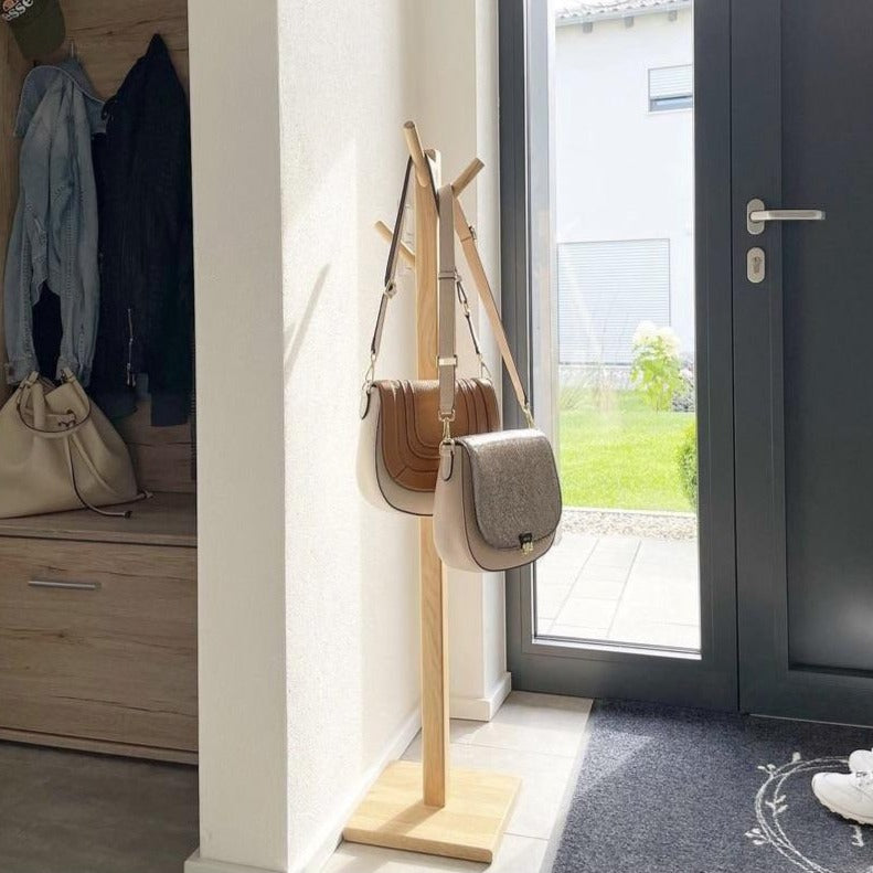 BAG STAND NATURE WOOD | SOLID OAK WOOD